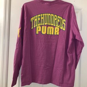 Puma TheHundreds Collaboration Long Sleeve Mens Comfort Tee - Size XL - Purple